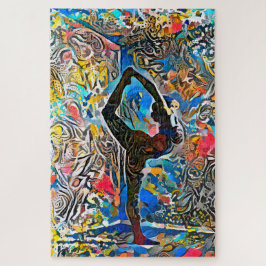 Abstrakte Yoga-Pose | Herausforderung hart Puzzle