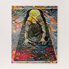 Abstrakte Yoga-Pose | Herausforderung hart Puzzle