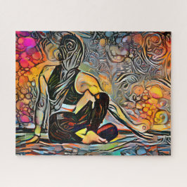 Abstrakte Yoga-Pose | Herausforderung hart Puzzle