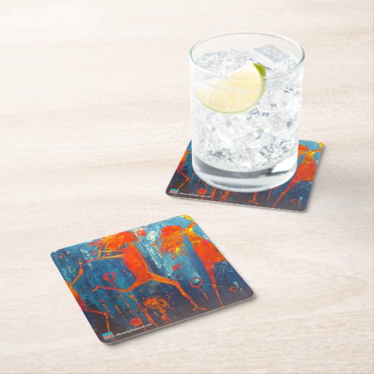 Abstrakte Zahlen Rechteckiger Pappuntersetzer (Vor Ort)