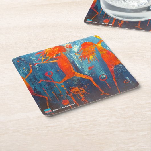 Abstrakte Zahlen Rechteckiger Pappuntersetzer (angewinkelt)