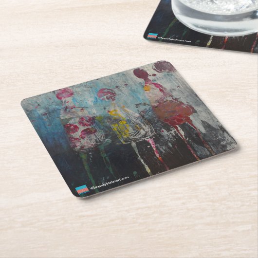 Abstrakte Zahlen Rechteckiger Pappuntersetzer (angewinkelt)