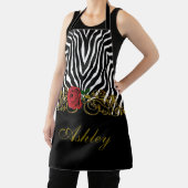 Abstrakte Zebra Blume Red Schwarz-weiß Gold Schürze (InSitu)