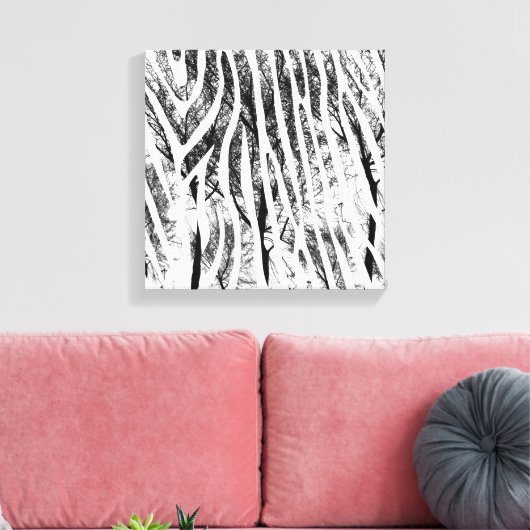 Abstrakte Zebra Canvas Print Leinwanddruck (Insitu (Wohnzimmer))