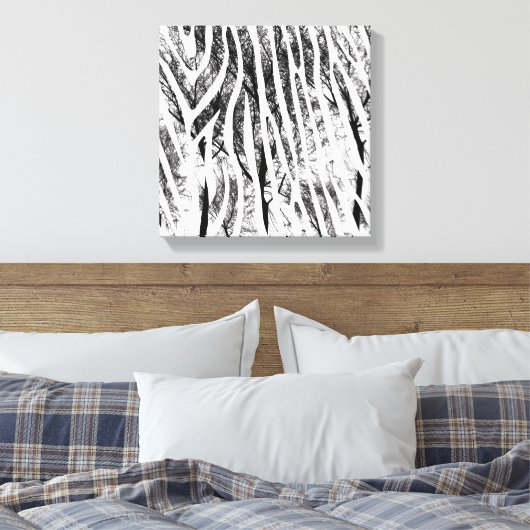 Abstrakte Zebra Canvas Print Leinwanddruck (Insitu (Schlafzimmer))