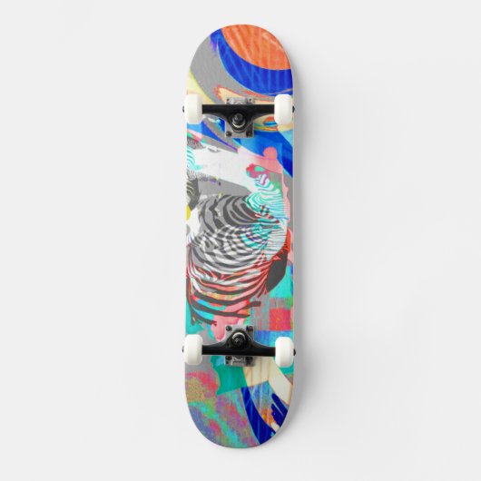 Abstrakte Zebra-Grafikkarte Skateboard (Vorderseite)