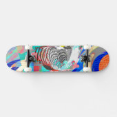 Abstrakte Zebra-Grafikkarte Skateboard (Horizontal)
