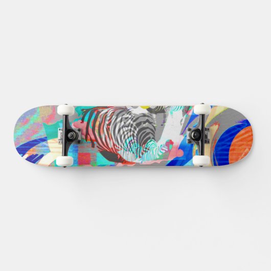Abstrakte Zebra-Grafikkarte Skateboard (Horizontal)