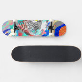 Abstrakte Zebra-Grafikkarte Skateboard (Horizontal)
