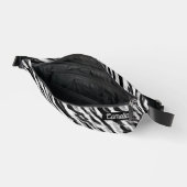 Abstrakte Zebra-Haut Schwarz-weißer Name Bauchtasche (Offen)