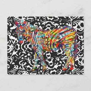 Abstrakte Zebra Kunst Postkarte