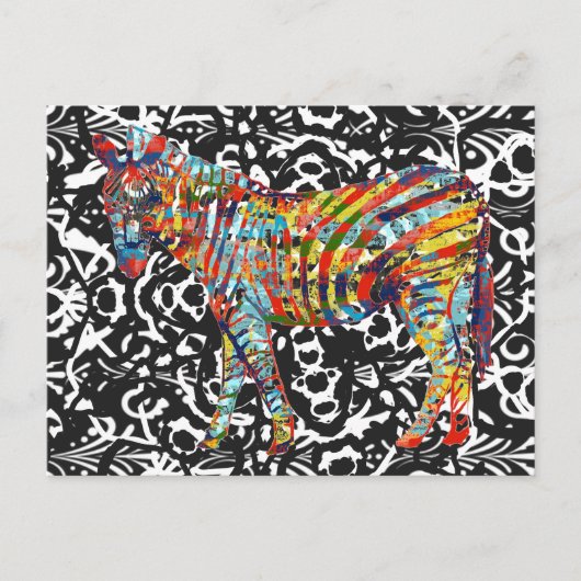 Abstrakte Zebra Kunst Postkarte (Vorderseite)
