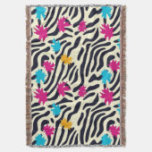 Abstrakte Zebra-Streifen mit Leaf Paint Splash Decke (Vorderseite Vertikal)