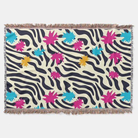 Abstrakte Zebra-Streifen mit Leaf Paint Splash Decke (Vorderseite)