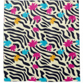 Abstrakte Zebra-Streifen mit Leaf Paint Splash Duschvorhang (Vorderseite)