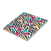 Abstrakte Zebra-Streifen mit Leaf Paint Splash Fliese (Seite)