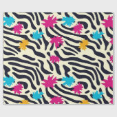 Abstrakte Zebra-Streifen mit Leaf Paint Splash Geschenkpapier (Flach)