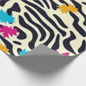Abstrakte Zebra-Streifen mit Leaf Paint Splash Geschenkpapier (Ecke)