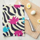 Abstrakte Zebra-Streifen mit Leaf Paint Splash Geschirrtuch (Viertel Falte)