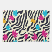 Abstrakte Zebra-Streifen mit Leaf Paint Splash Geschirrtuch (Horizontal)