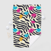 Abstrakte Zebra-Streifen mit Leaf Paint Splash Golfhandtuch (Insitu)