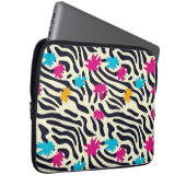 Abstrakte Zebra-Streifen mit Leaf Paint Splash Laptopschutzhülle (Vorne Rechts)