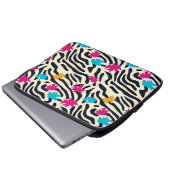 Abstrakte Zebra-Streifen mit Leaf Paint Splash Laptopschutzhülle (Vorne Knopf)