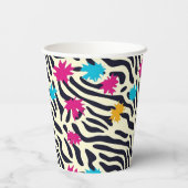 Abstrakte Zebra-Streifen mit Leaf Paint Splash Pappbecher (Rückseite)