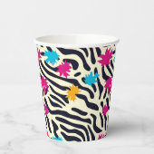 Abstrakte Zebra-Streifen mit Leaf Paint Splash Pappbecher (Links)