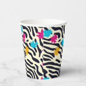 Abstrakte Zebra-Streifen mit Leaf Paint Splash Pappbecher (Rechts)