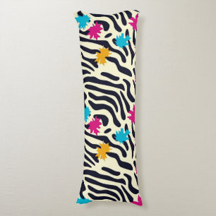 Abstrakte Zebra-Streifen mit Leaf Paint Splash Seitenschläferkissen