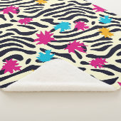 Abstrakte Zebra-Streifen mit Leaf Paint Splash Sherpadecke (3/4)