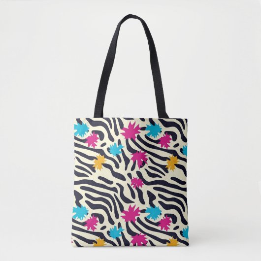 Abstrakte Zebra-Streifen mit Leaf Paint Splash Tasche (Vorderseite)