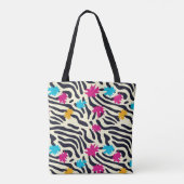 Abstrakte Zebra-Streifen mit Leaf Paint Splash Tasche (Rückseite)