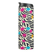 Abstrakte Zebra-Streifen mit Leaf Paint Splash Thermosbecher (Nach rechts gedreht)