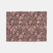 Abstrakte Zebra-Tigerleder blühende Blume Fleecedecke (Vorderseite (Horizontal))