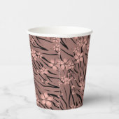 Abstrakte Zebra-Tigerleder blühende Blume Pappbecher (Rechts)