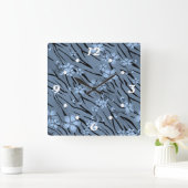 Abstrakte Zebra-Tigerleder blühende Blume Quadratische Wanduhr (Zuhause)