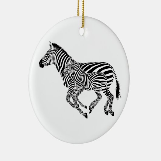 Abstrakte Zebras Mutter und Kind Keramikornament (Rechts)