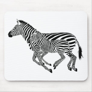 Abstrakte Zebras Mutter und Kind Mousepad