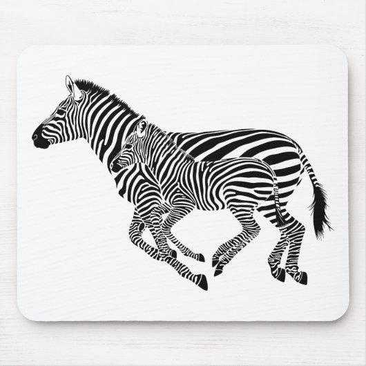 Abstrakte Zebras Mutter und Kind Mousepad (Vorne)