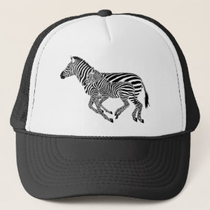 Abstrakte Zebras Mutter und Kind Truckerkappe