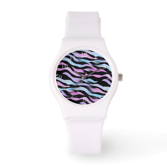 Abstrakte Zebrastreifen Armbanduhr (Vorderseite)