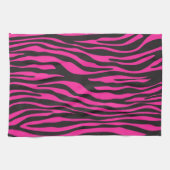 Abstrakte Zebrastreifen in Rosa und Schwarz Geschirrtuch (Horizontal)