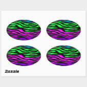 abstrakte Zebrastreifen Ovaler Aufkleber (Blatt)
