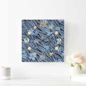 Abstrakte Zebratiger-Blume Quadratische Wanduhr (Zuhause)