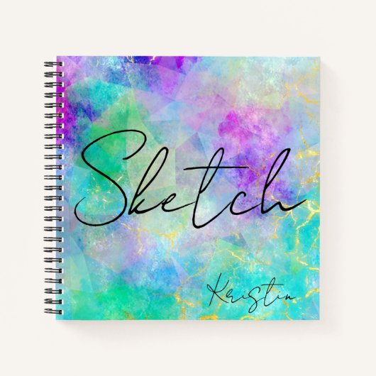 Abstrakte Zeichnung Ihres Namens Sketchbook-Notebo Notizblock (Vorderseite)