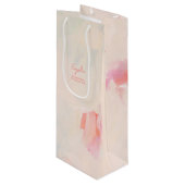 Abstrakte Zeichnung von Rosa und Korallen Geschenktüte Für Weinflaschen (Vorderseite Schrägansicht)
