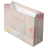 Abstrakte Zeichnung von Rosa und Korallen Große Geschenktüte (Vorderseite Schrägansicht)