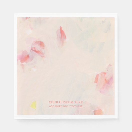 Abstrakte Zeichnung von Rosa und Korallen Serviette (Vorderseite)